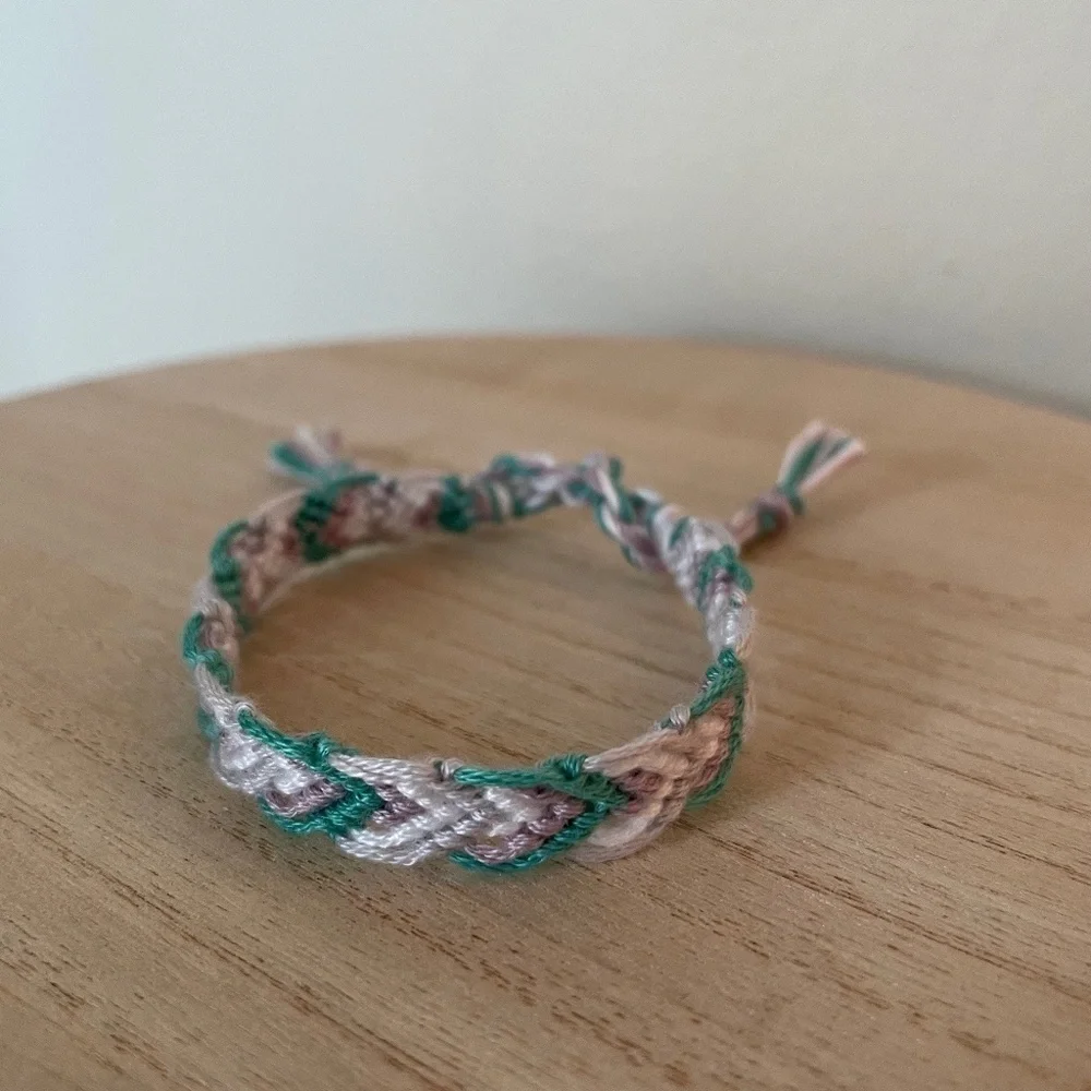 Gray and Turquoise Woven Bracelet